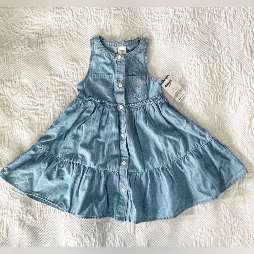 NWT OshKosh B’Gosh Denim Toddler Girl’s Flowy Dress Size 2T $34